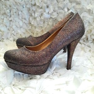 Madden Girl Atonee Multicolor Glitter Sparkle Pumps Retro Y2K Heels Size 7.5